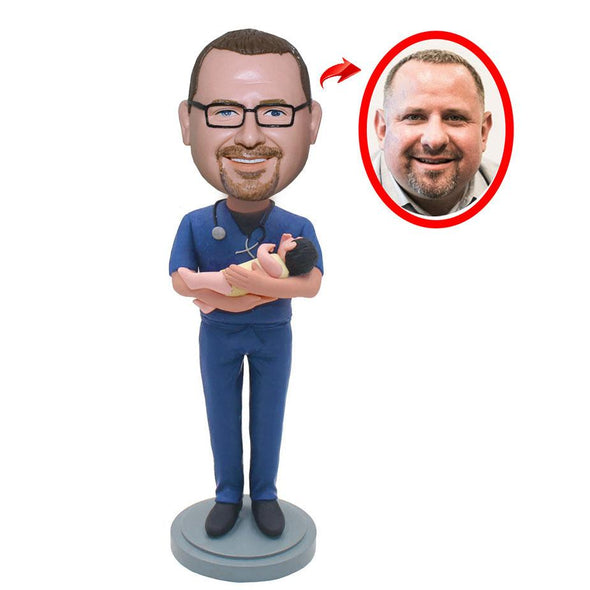 Custom Obstetrician Bobblehead, Personalized Gynaecologist Bobblehead, Custom Doctor Bobblehead - Abobblehead.com