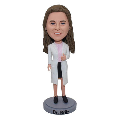 Custom Doctor Bobblehead Female, Personalized Medical Doctor Bobblehead Figurines, Custom Dentist Bobblehead - Abobblehead.com