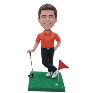 Custom Golf Bobblehead, Personalized Bobblehead Playing Golf - Abobblehead.com