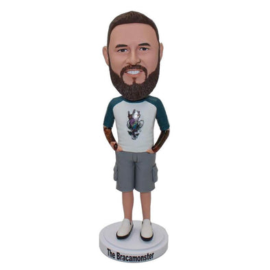 Custom Bearded Male Bobbleheads Tattoos On The Arms - Abobblehead.com