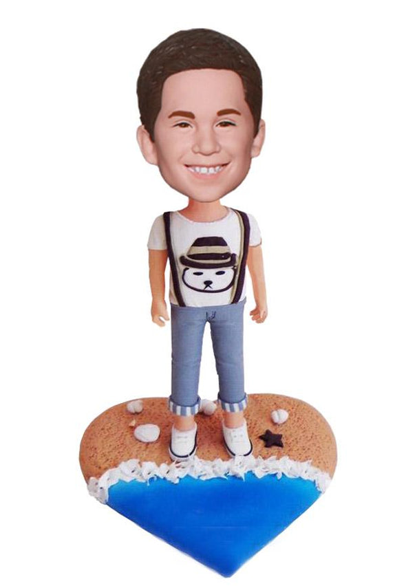 Custom Beach Bobbleheads of Kids, Custom Baby Bobbleheads, Custom Kids Figurines From Photo - Abobblehead.com