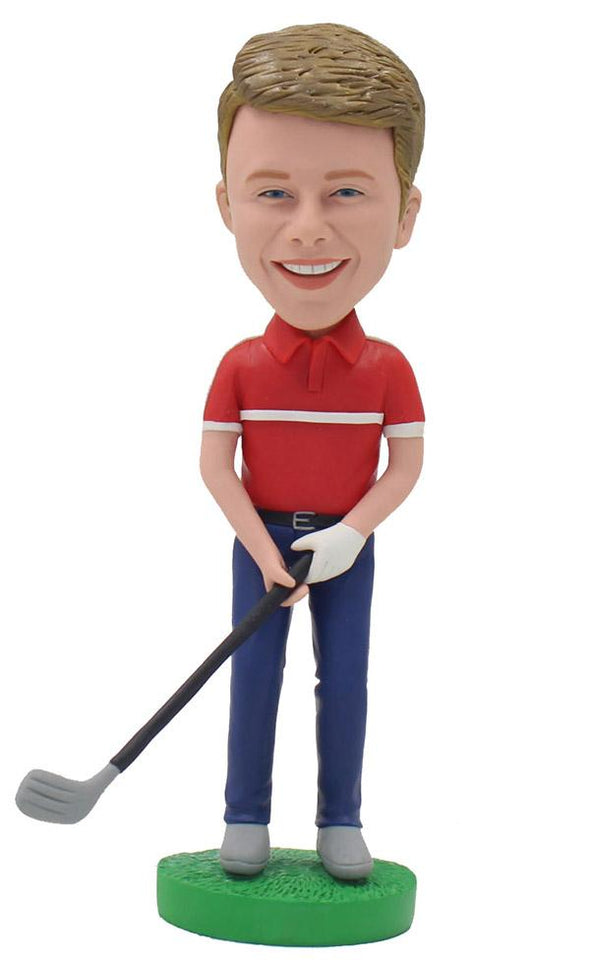 Custom Golfer Bobblehead Man, Personalized Golf Bobblehead, Customized Golf Bobblehead - Abobblehead.com