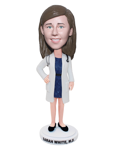 Custom Bobbleheads Doctor, Personalized Female Doctor Statues,Customized Surgeon Bobblehead - Abobblehead.com