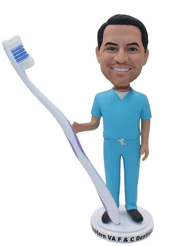 Custom Dentist Bobblehead Doll, Man Dentist Bobbleheads Gifts for Dentists - Abobblehead.com