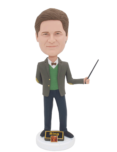 Custom Male Teacher Bobblehead, Bobblehead For Science Teacher, History Teacher - Abobblehead.com