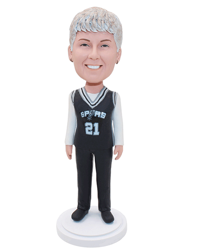 Custom Football Fans Bobbleheads, Personalized Women Bobblehead With a Medal - Abobblehead.com