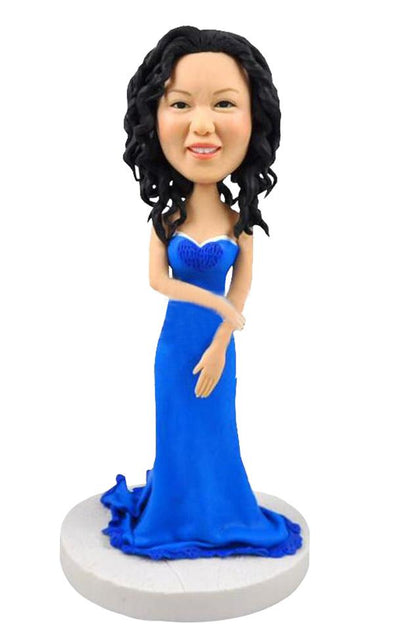 Custom Bobblehead Woman in Dress, Custom Wedding Party Bobbleheads - Abobblehead.com
