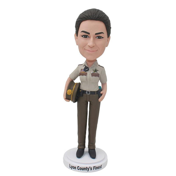 Custom Police Officer Bobblehead, Personalized Women Policemen Bobblehead - Abobblehead.com