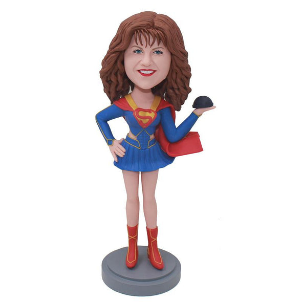 Custom Superwoman Bobbleheads, Custom Superhero Bobblehead For Girl - Abobblehead.com