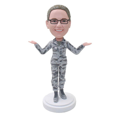 Personalized Bobblehead Camouflage Photo Gifts For Girl - Abobblehead.com