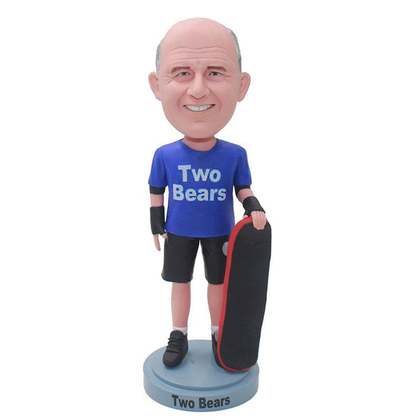 Create Your Own Bobblehead Skateboard, Personalized Male Figure Skaterboard Bobblehead - Abobblehead.com