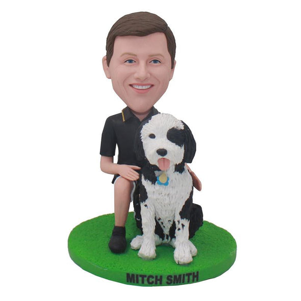 Custom Bobblehead With Dog, Custom Man Dolls That Look Exactly Like You - Abobblehead.com