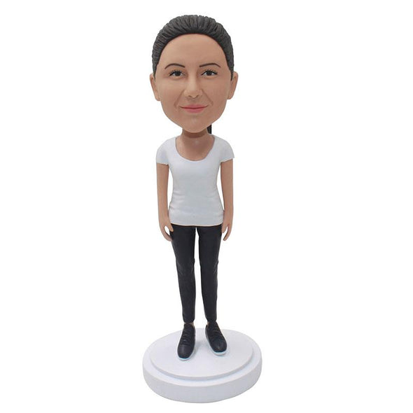 Make Casual Wear Bobbleheads Of Women From Your Photos, Create Your Own Bobbleheads Doll That Looks Like You - Abobblehead.com