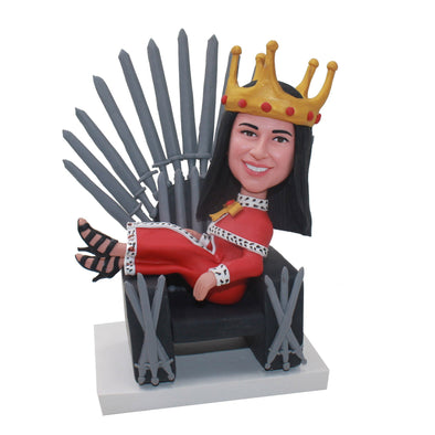 Personalized Princess Bobblehead Female, Custom Bobblehead With Crown - Abobblehead.com
