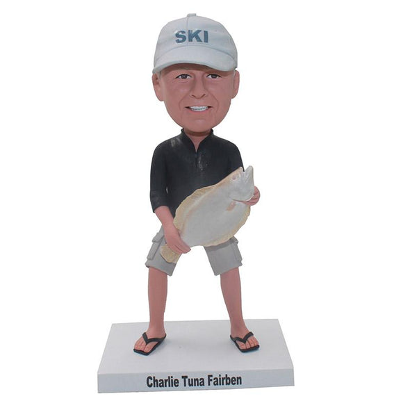 Personalized Fisherman Bobblehead, Best Catch Fisherman Figure Custom - Abobblehead.com