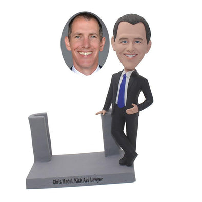 Custom Bobblehead Business Card Holder Man, Personalized Creative Business Card Holders For Desk - Abobblehead.com