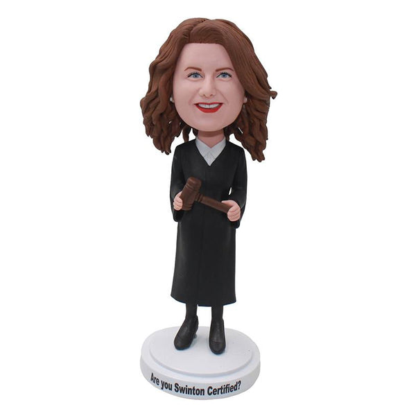 Custom Judge With Gavel Bobblehead, Personalized Judge Bobblehead With a Gavel - Abobblehead.com