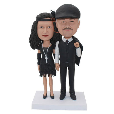 Custom 25th Anniversary Couple Bobbleheads For Wedding Free Shipping - Abobblehead.com