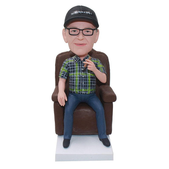 Custom Bobblehead Sitting On The Sofa, Build Your Own Bobblehead - Abobblehead.com