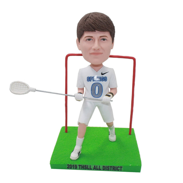 Custom Lacrosse Hockey Goalkeeper Bobblehead, Custom Hockey Bobblehead - Abobblehead.com