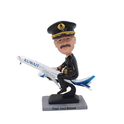 Custom Military Pilot Bobblehead, Custom Captain America Bobblehead Airplane - Abobblehead.com
