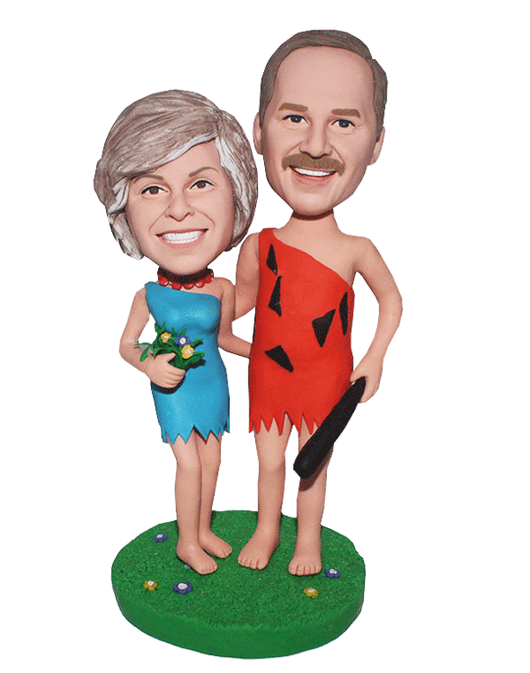 Custom Tribal Couple Bobbleheads, Personalized Ancient Couple Bobbleheads - Abobblehead.com