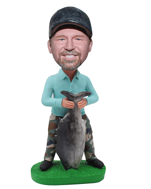 Custom Bobbleheads Fisherman Dolls of Yourself, Personalized Fisherman Bobblehead Figurine - Abobblehead.com