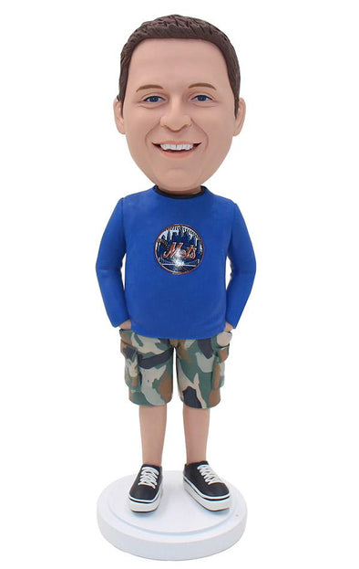 Bobblehead Custom Casual Male In T-shirt, Create Your Own Bobblehead Male Casual Attire - Abobblehead.com