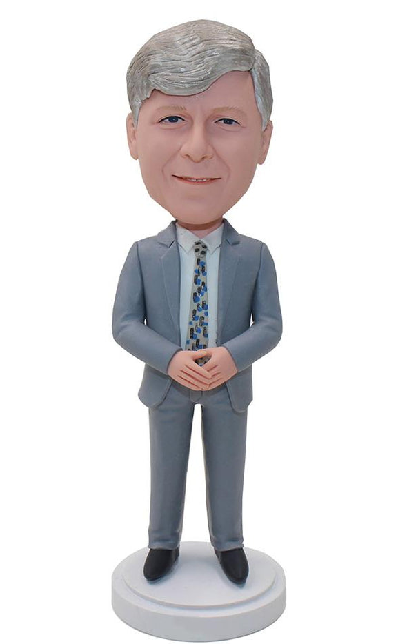 Personalized Bobbleheads Businessman, Best Custom Bobbleheads Suit Successful Winner - Abobblehead.com
