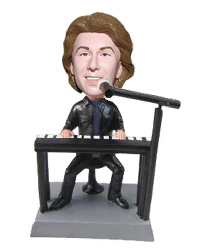 Customized Boobleheads Singer Singing While Playing The Piano - Abobblehead.com