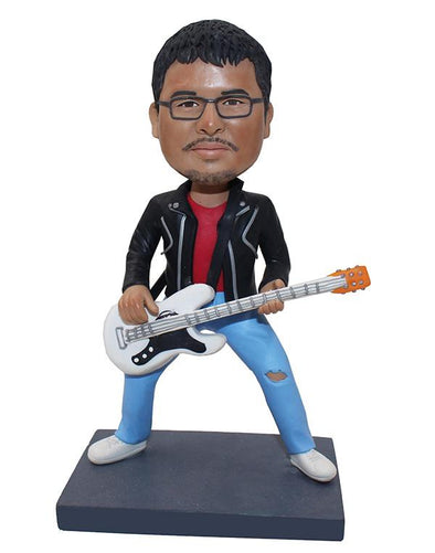 Personalized Bobblehead Bass Player, Unique Gifts For A Bass Guitar Player - Abobblehead.com