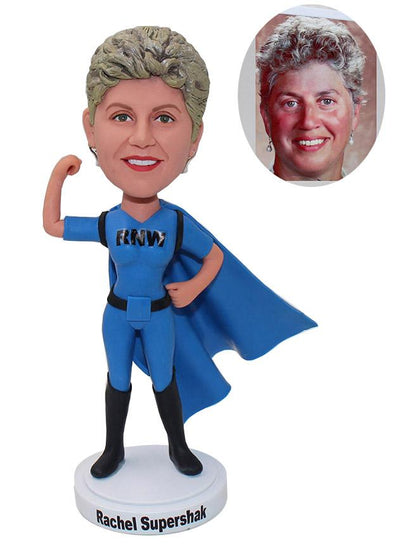 Cheap Custom Superman Bobblehead Woman, Super Mom Bobblehead Hero - Abobblehead.com