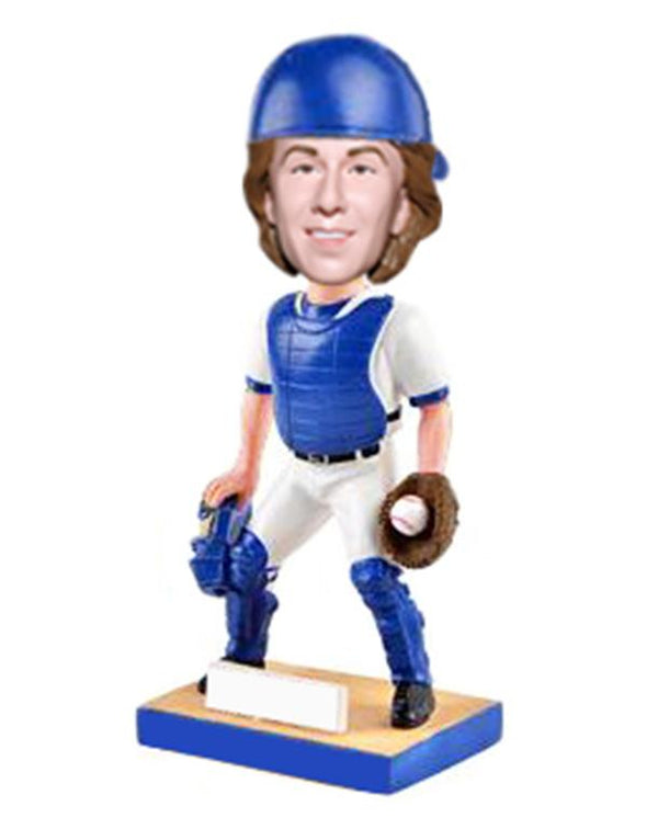 Custom Bobblehead Baseball Catcher, Personalized Baseball Catcher Bobblehead - Abobblehead.com