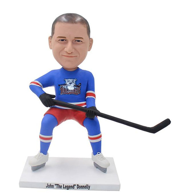 Custom Hockey Player Bobblehead, Personalized Ice Hockey Player Figurine - Abobblehead.com