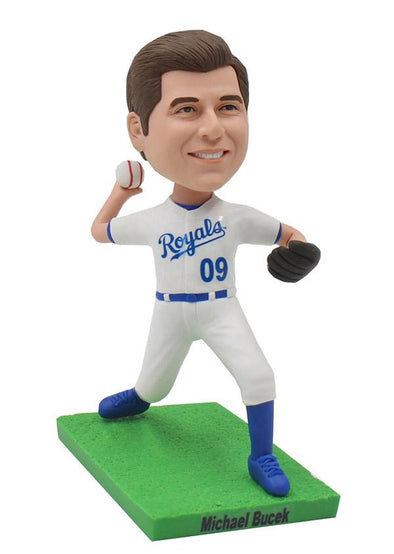 Custom Right Handed Pitcher Bobblehead, Customized Baseball Pitcher Bobbleheads - Abobblehead.com