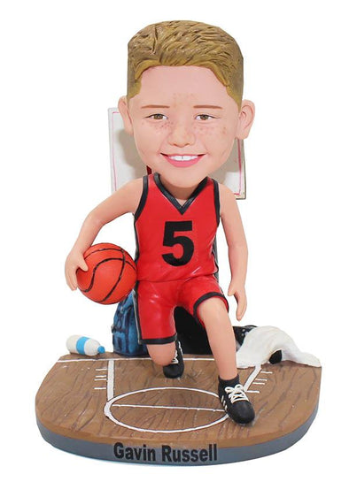 Personalized Basketball Bobblehead For Boy, Make Your Own Basketball Bobblehead Kid - Abobblehead.com
