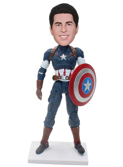 Captain America Custom Bobblehead That Look Like You, Custom Bubble Head Captain America - Abobblehead.com
