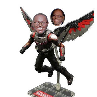 Personalized Action Dolls Superhero Custom Sam Wilson Falcon Bobblehead From Photo - Abobblehead.com