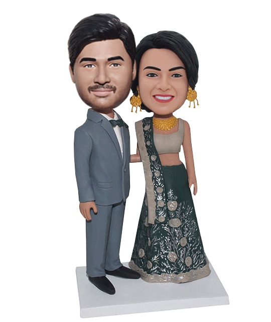 Custom Ethnic Clothing Couple Bobblehead, Custom Wedding Bobbleheads From Photos - Abobblehead.com