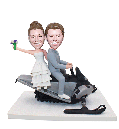 Custom Ski Doo Snowmobile Wedding Cake Topper From Your Photo - Abobblehead.com