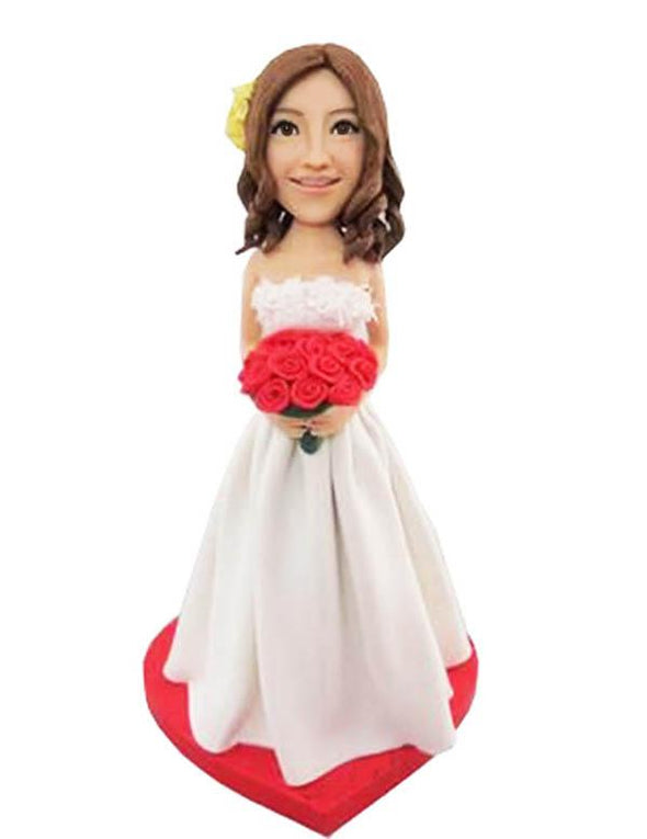 Custom Bridal bobbleheads, Custom Wedding Bobbleheads Bride Doll - Abobblehead.com