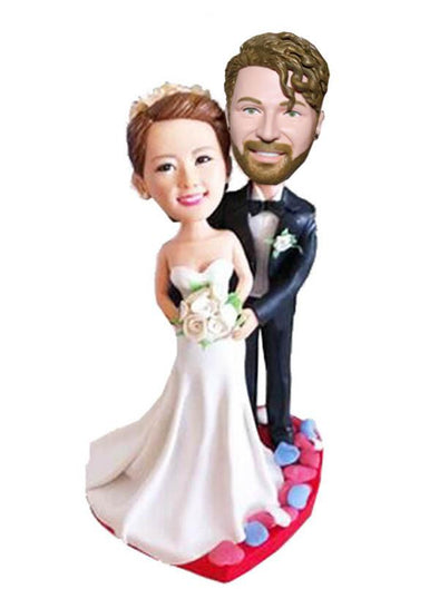 Personalized Bride and Groom Bobbleheads, Affordable Custom Bobblehead For Wedding - Abobblehead.com