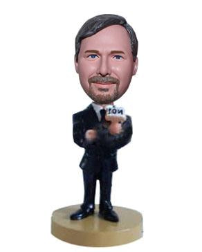 Custom Microphone Bobbleheads TV Host Doll, Custom Favorite News Reporter Bobblehead - Abobblehead.com