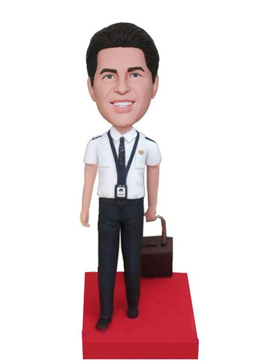 Custom Flight Attendants Bobblehead, Air Force Flight Suit Bobbleheads, Custom Bobble Heads Airplane - Abobblehead.com