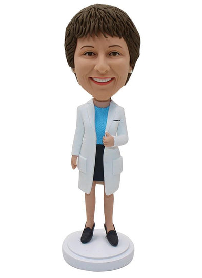 Custom Female Doctor Bobblehead, Personalized Female Medical Doctor Statues - Abobblehead.com